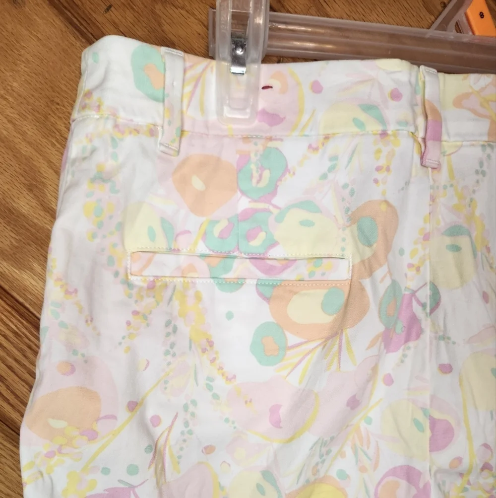 Talbots the perfect crop pastel floral print pants size 31 waist